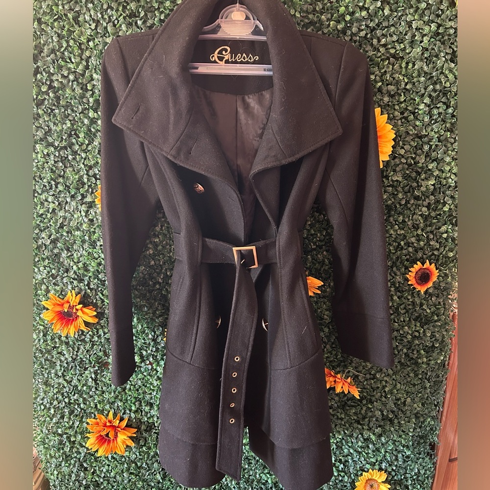 GUESS Wool-Blend Belted Coat